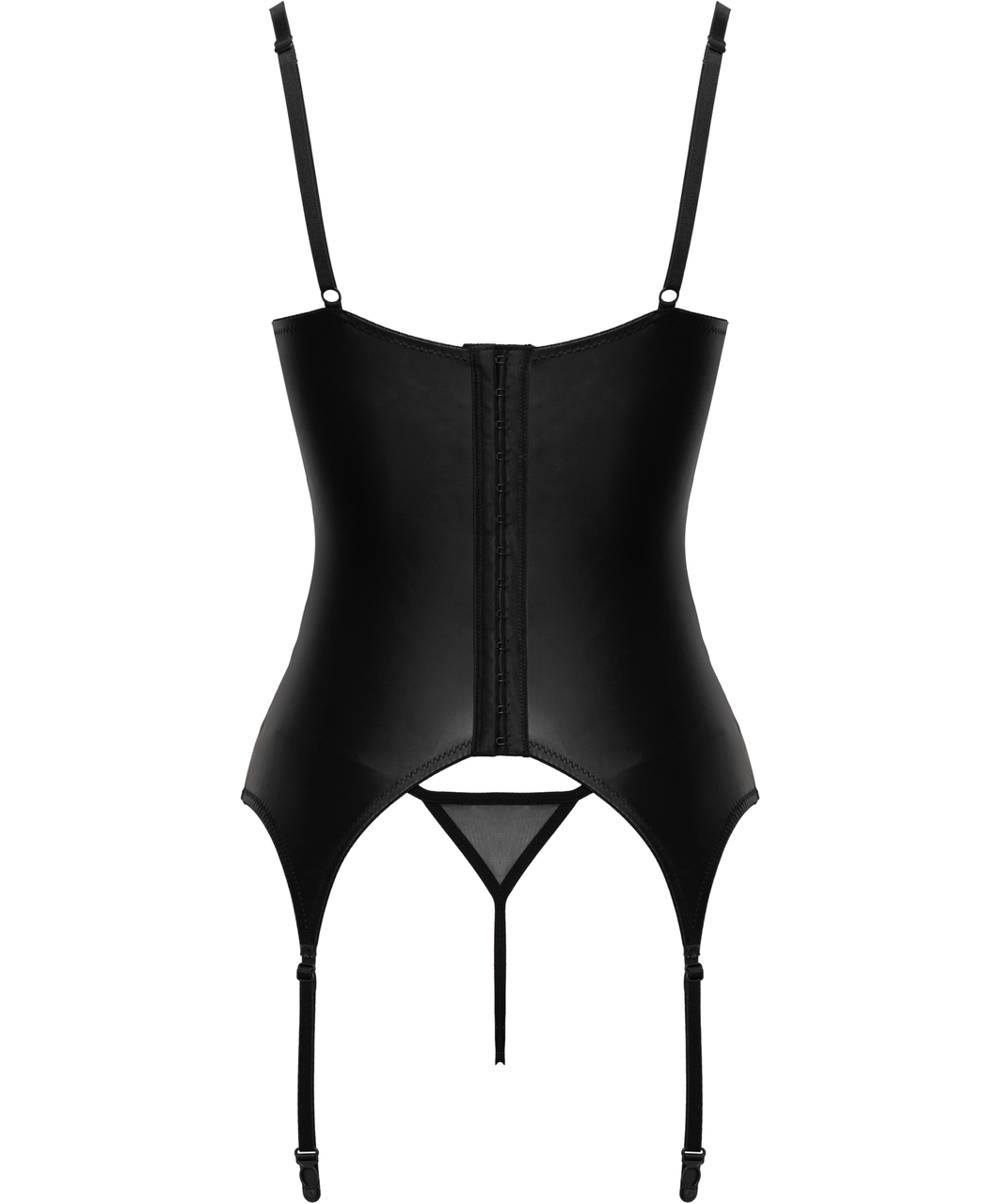 Cottelli Lingerie Bryndis mustast matt korsett stringidega