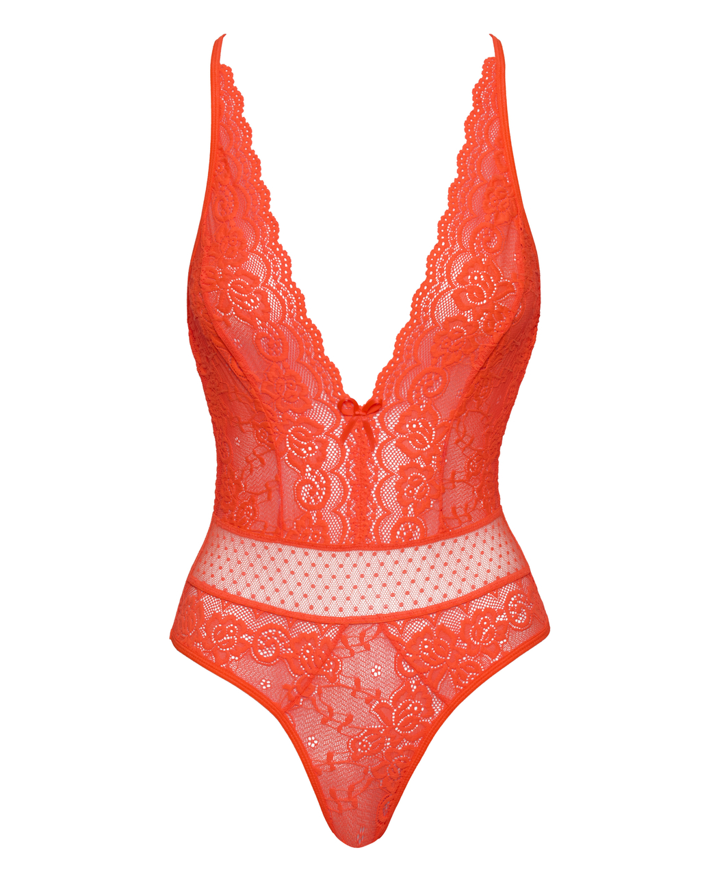 Cottelli Lingerie Fantasy oranžs mežģīņu bodijs