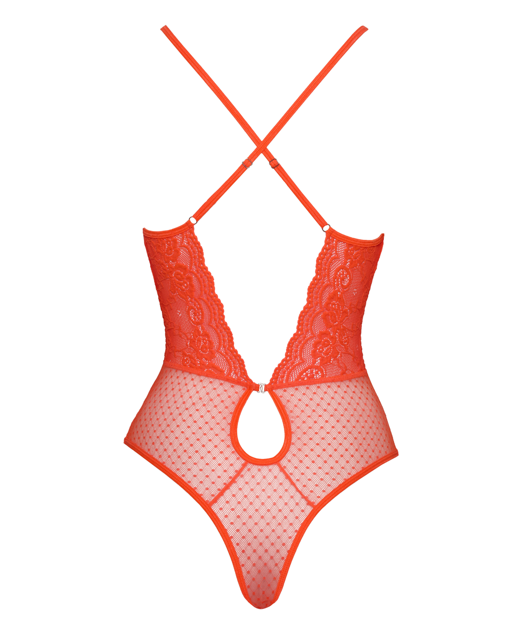 Cottelli Lingerie Fantasy oranžs mežģīņu bodijs