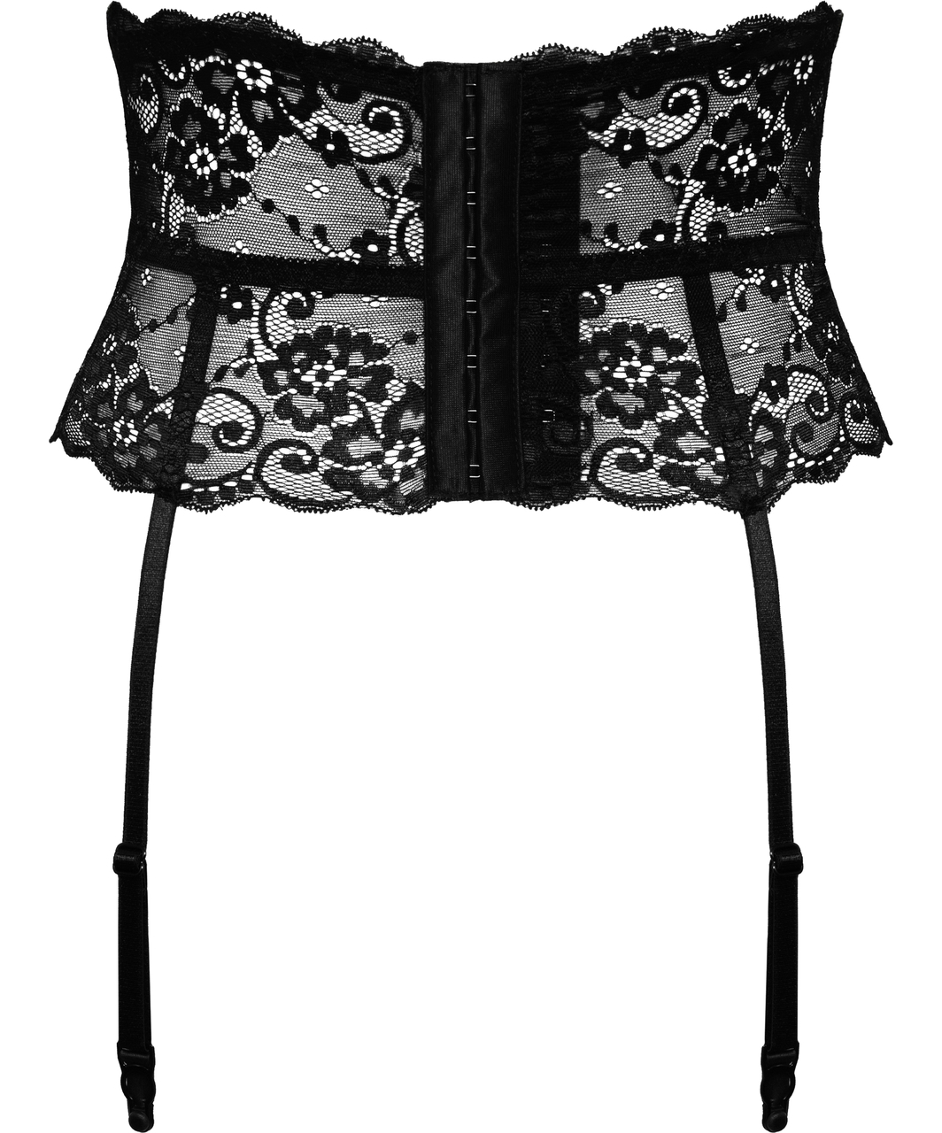 Cottelli Lingerie Fleurtina black lace garter belt