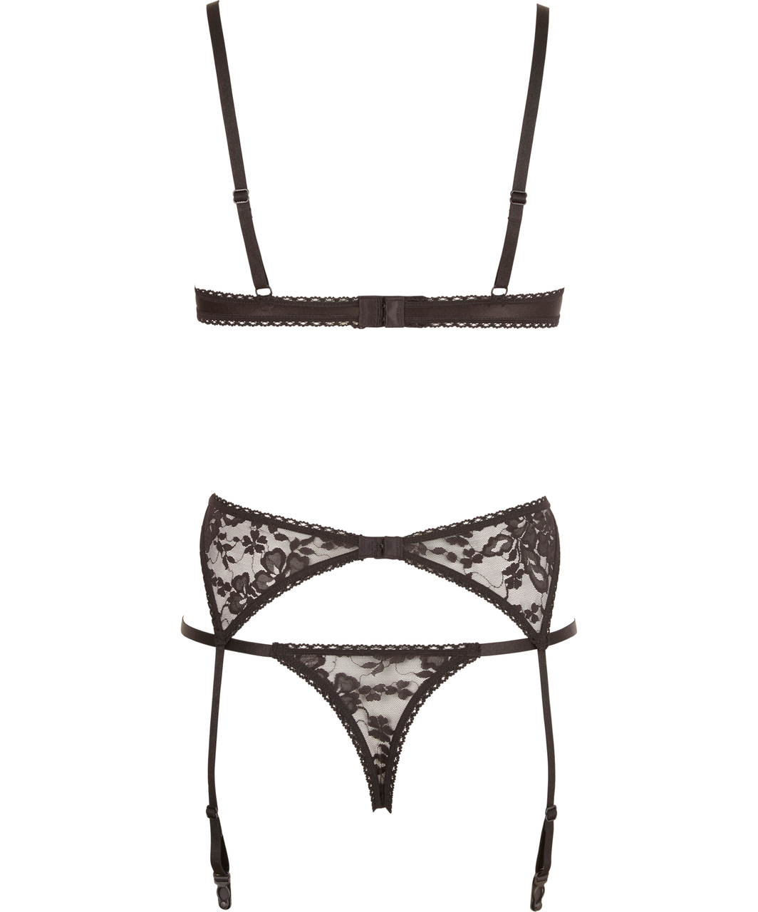 Cottelli Lingerie Flurina must avatud pesukomplekt