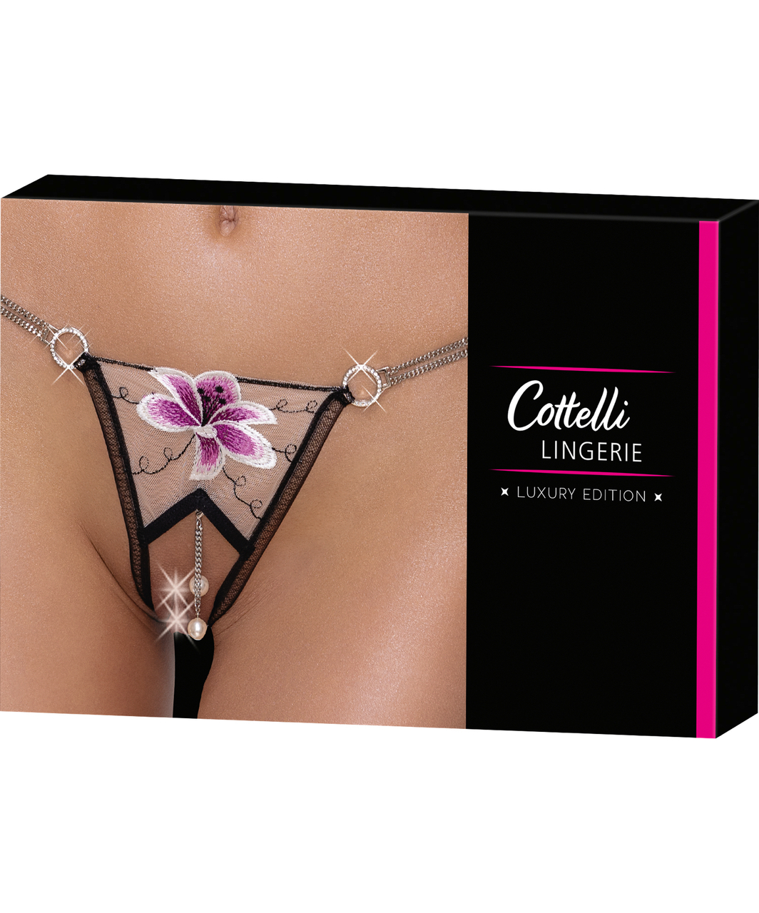 Cottelli Lingerie Pétale crotchless sheer mesh G-string