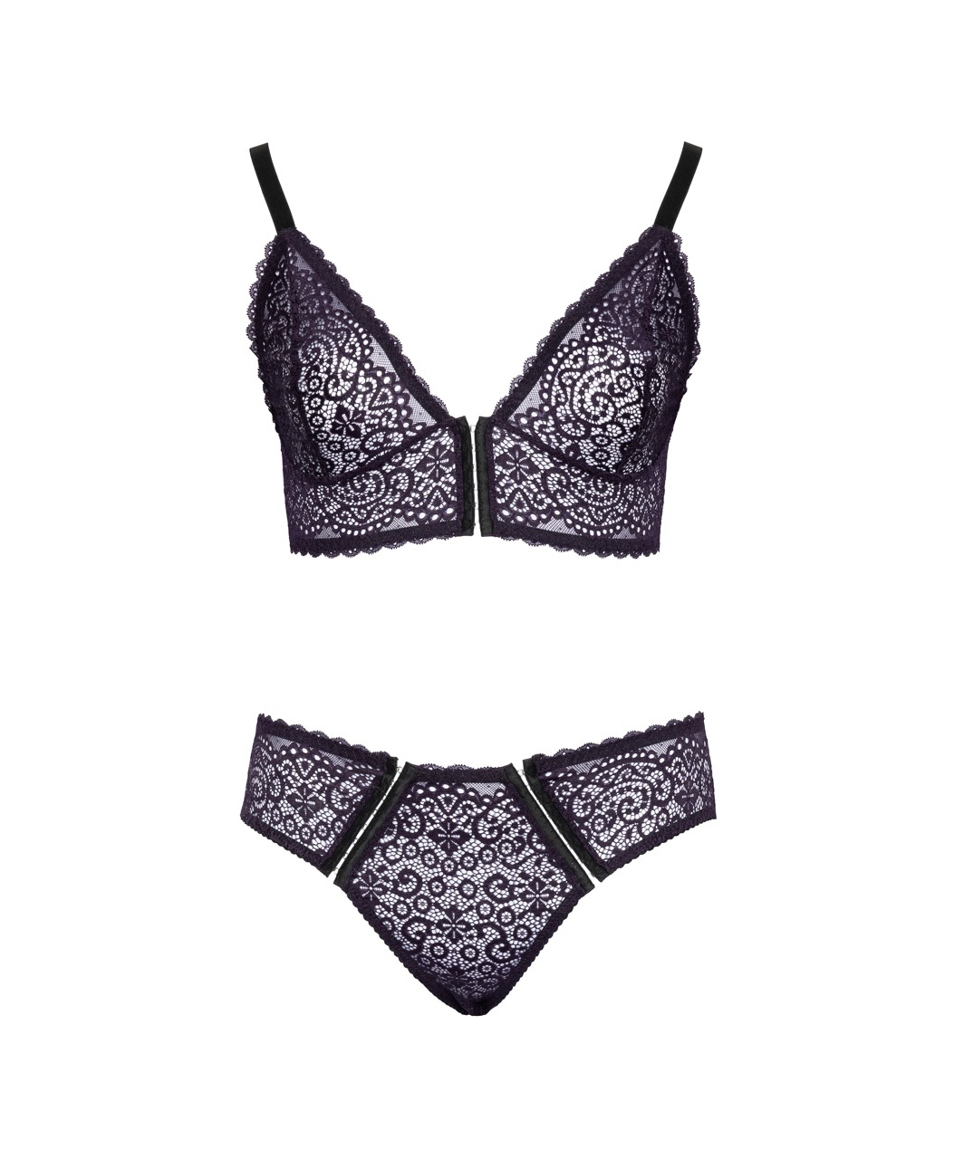 Cottelli Lingerie purple lace lingerie set