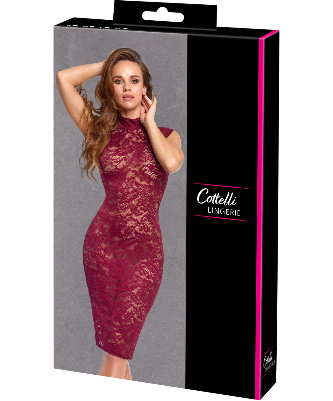 Cottelli Lingerie Sabella burgundy lace dress