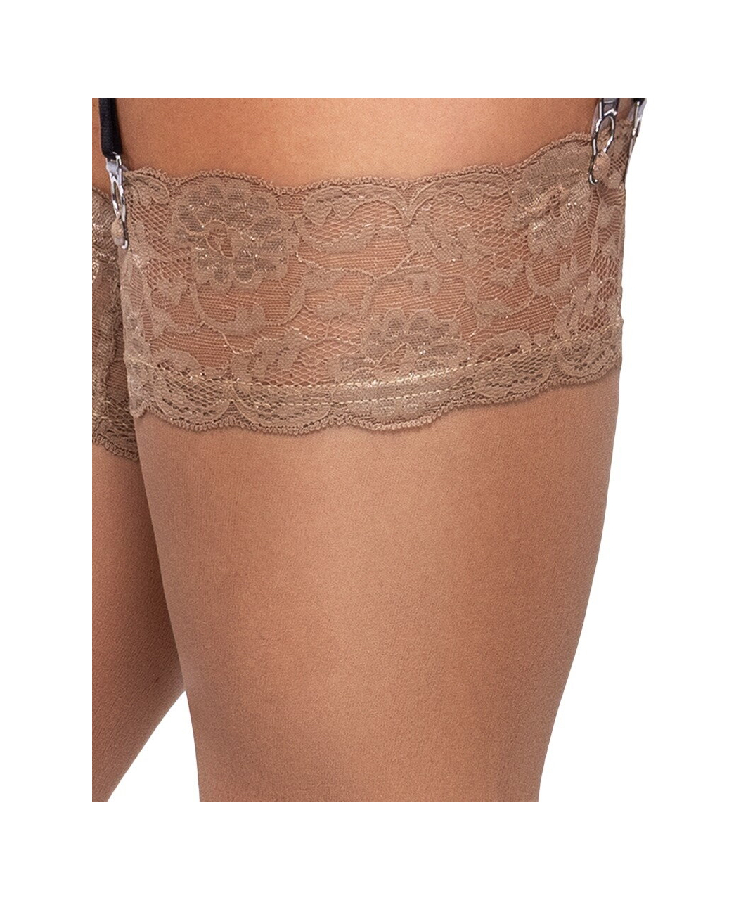 Cottelli Lingerie Sandrine beežid sukad kandmiseks sukahoidjaga