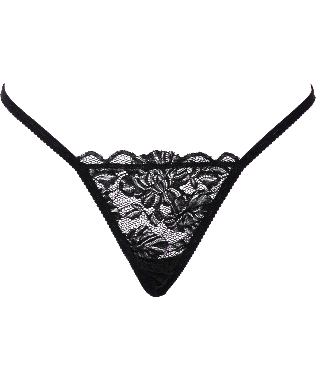 Cottelli Lingerie Silvyka czarne koronkowe stringi z kryształkami