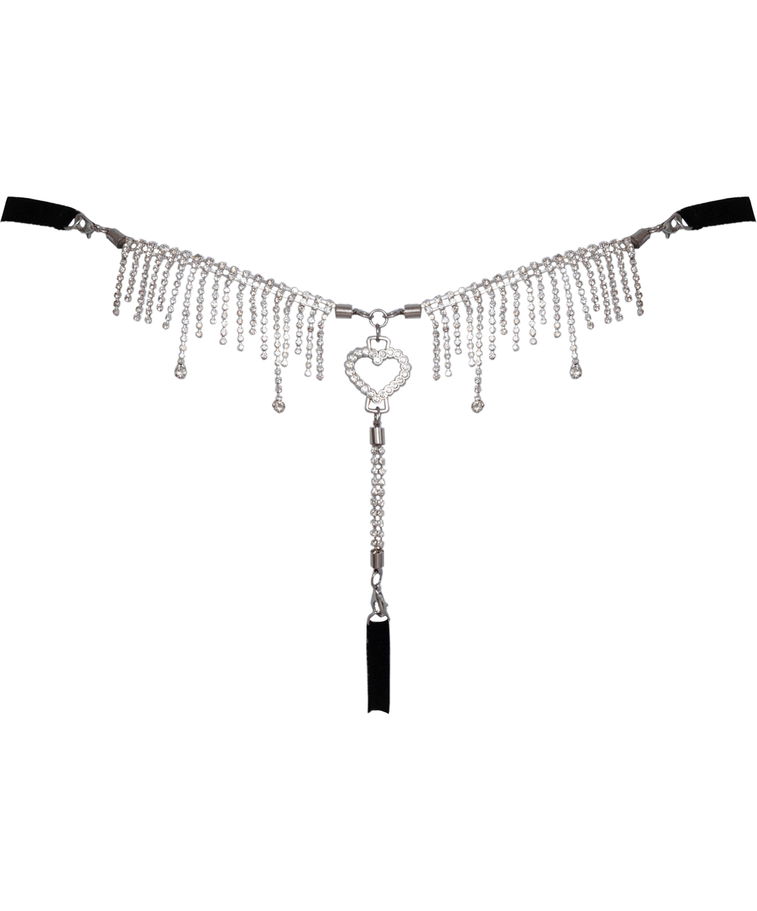 Cottelli Lingerie Silvyka czarne koronkowe stringi z kryształkami
