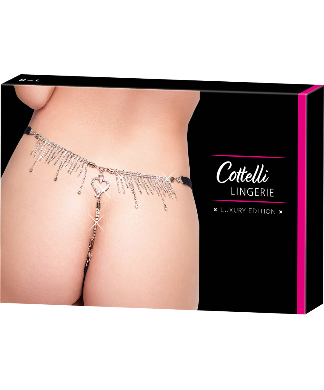Cottelli Lingerie Silvyka czarne koronkowe stringi z kryształkami