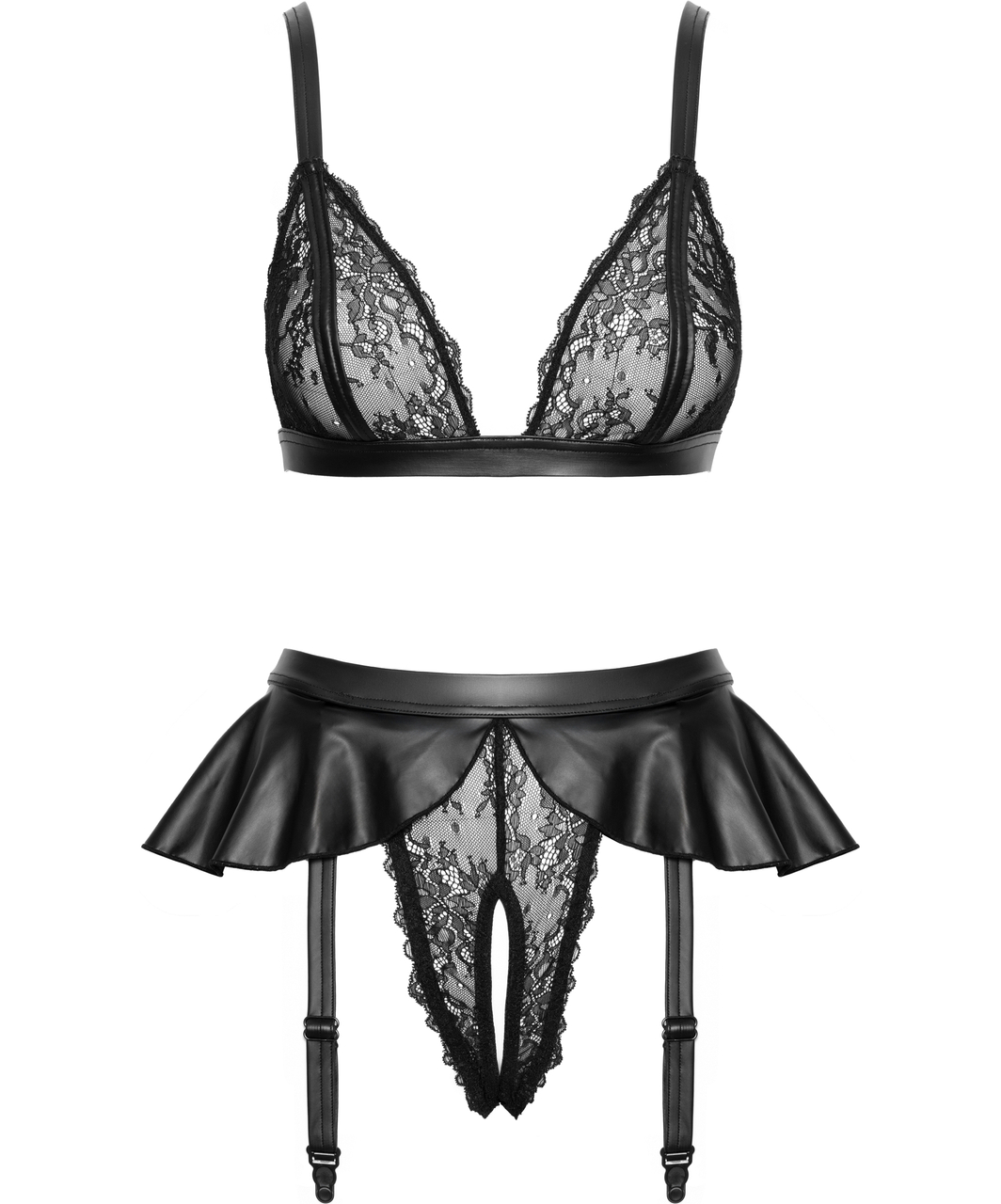 Cottelli Lingerie Valice must matt pesukomplekt