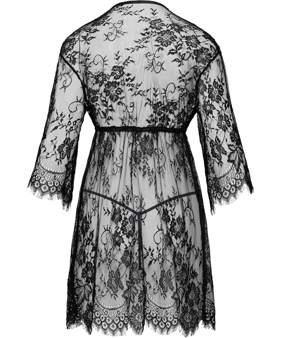 Cottelli Lingerie Vionna melns caurspīdīgs rītatērps