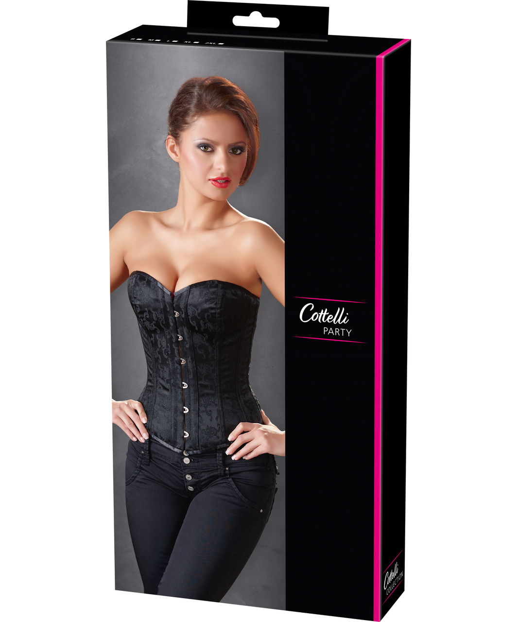 Cottelli Lingerie Zelmira black brocade corset