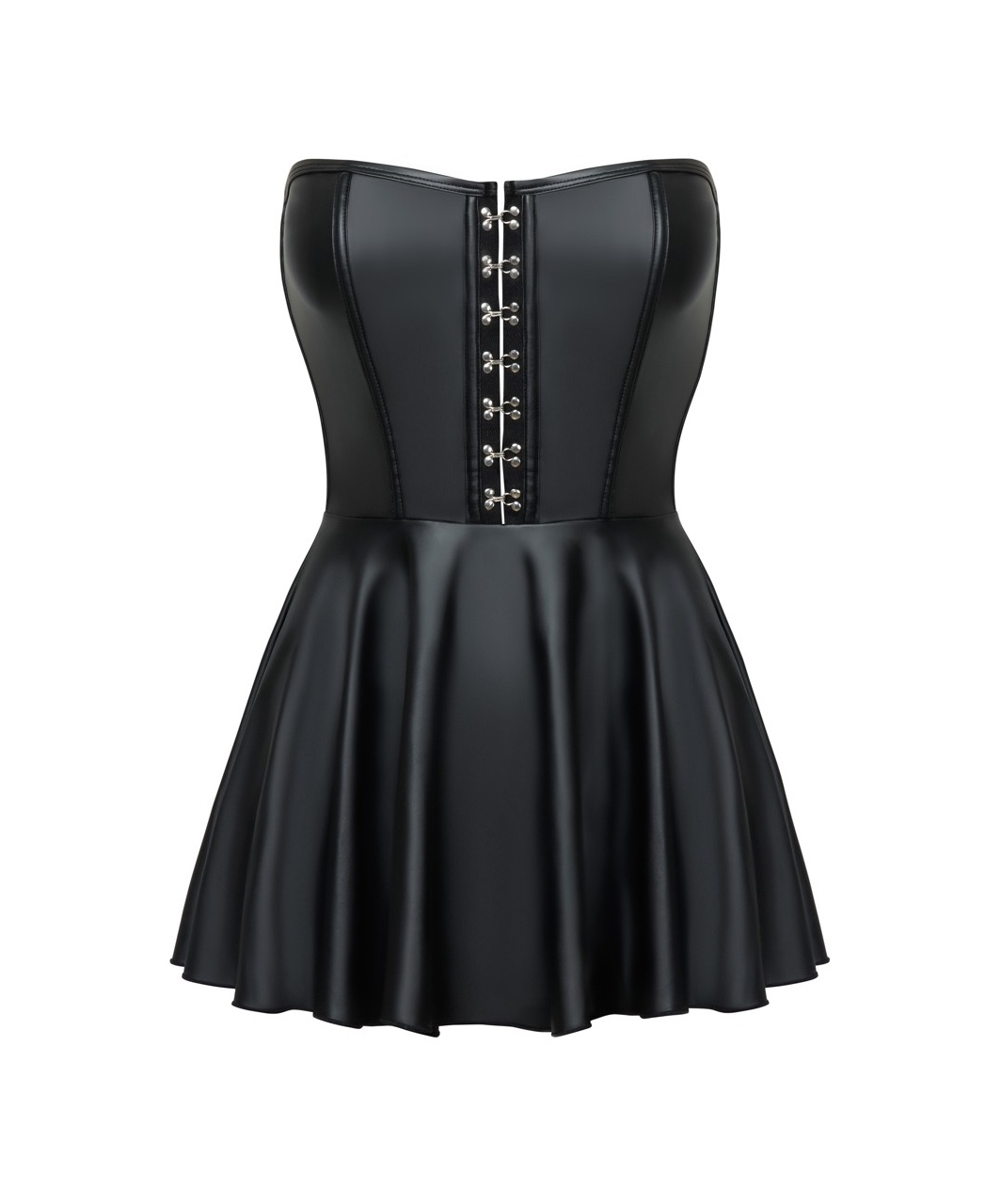 Cottelli Lingerie Must matt minikleit metallist sulgemisega