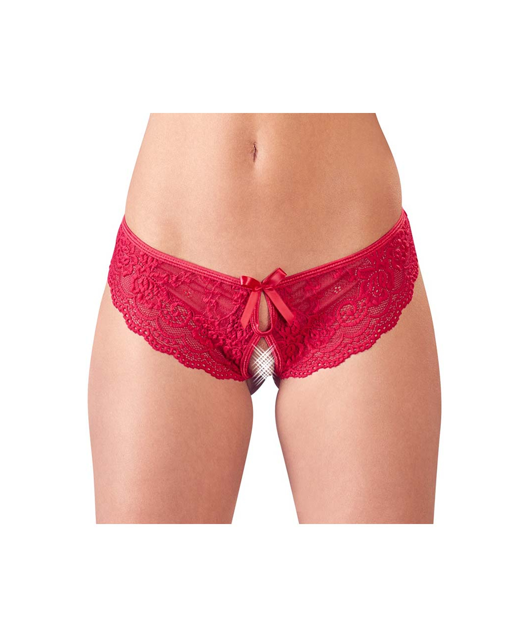 Cottelli Lingerie red lace crotchless panties