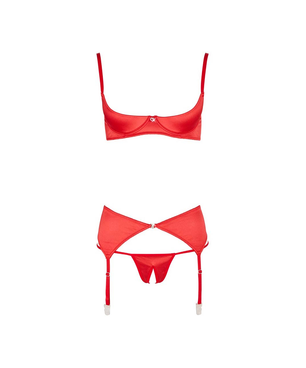 Cottelli Lingerie red shelf bra lingerie set