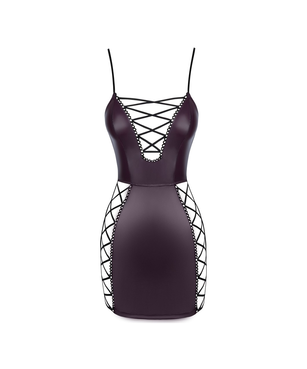 Cottelli Lingerie violeta matēta minikleita ar šņorējumu