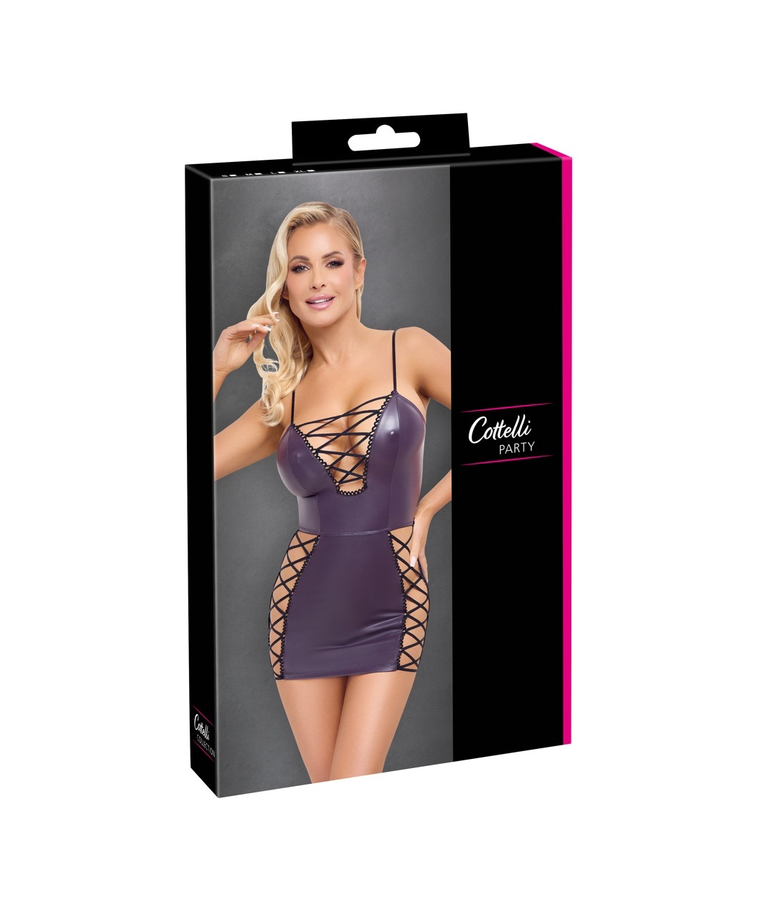 Cottelli Lingerie violeta matēta minikleita ar šņorējumu