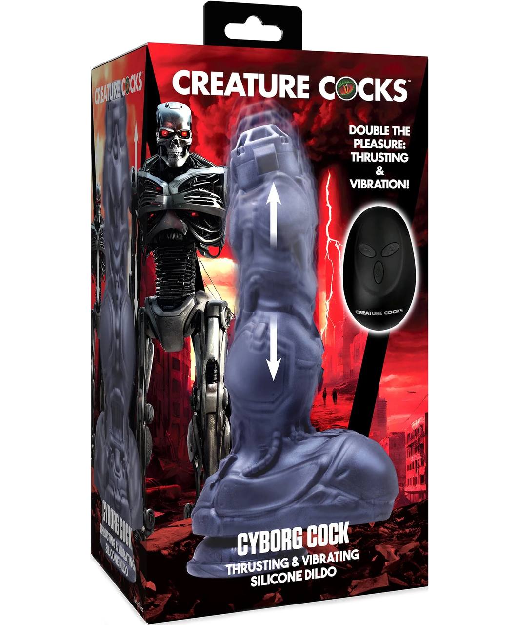 Creature Cocks Cyborg posuwisty wibrator silikonowy z pilotem
