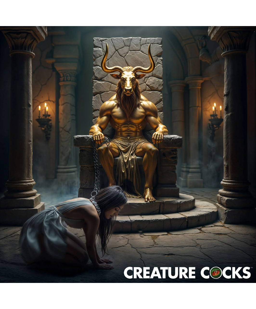 Creature Cocks King Minotaur antgamtinis silikoninis dildo