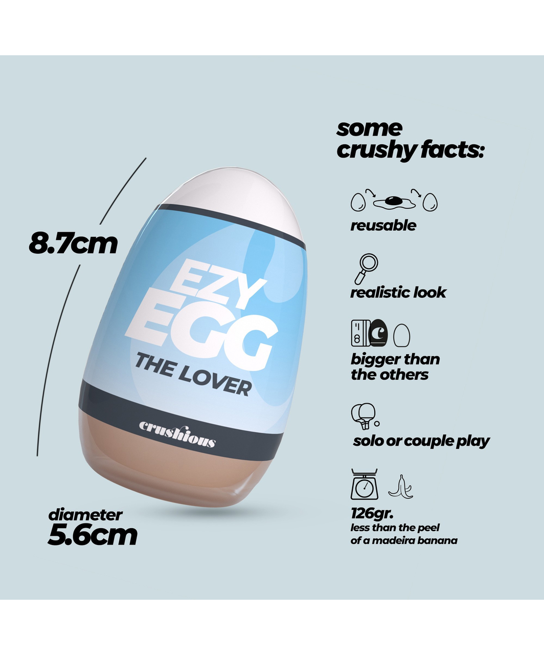 Crushious Ezy Egg staipīgs minimasturbators