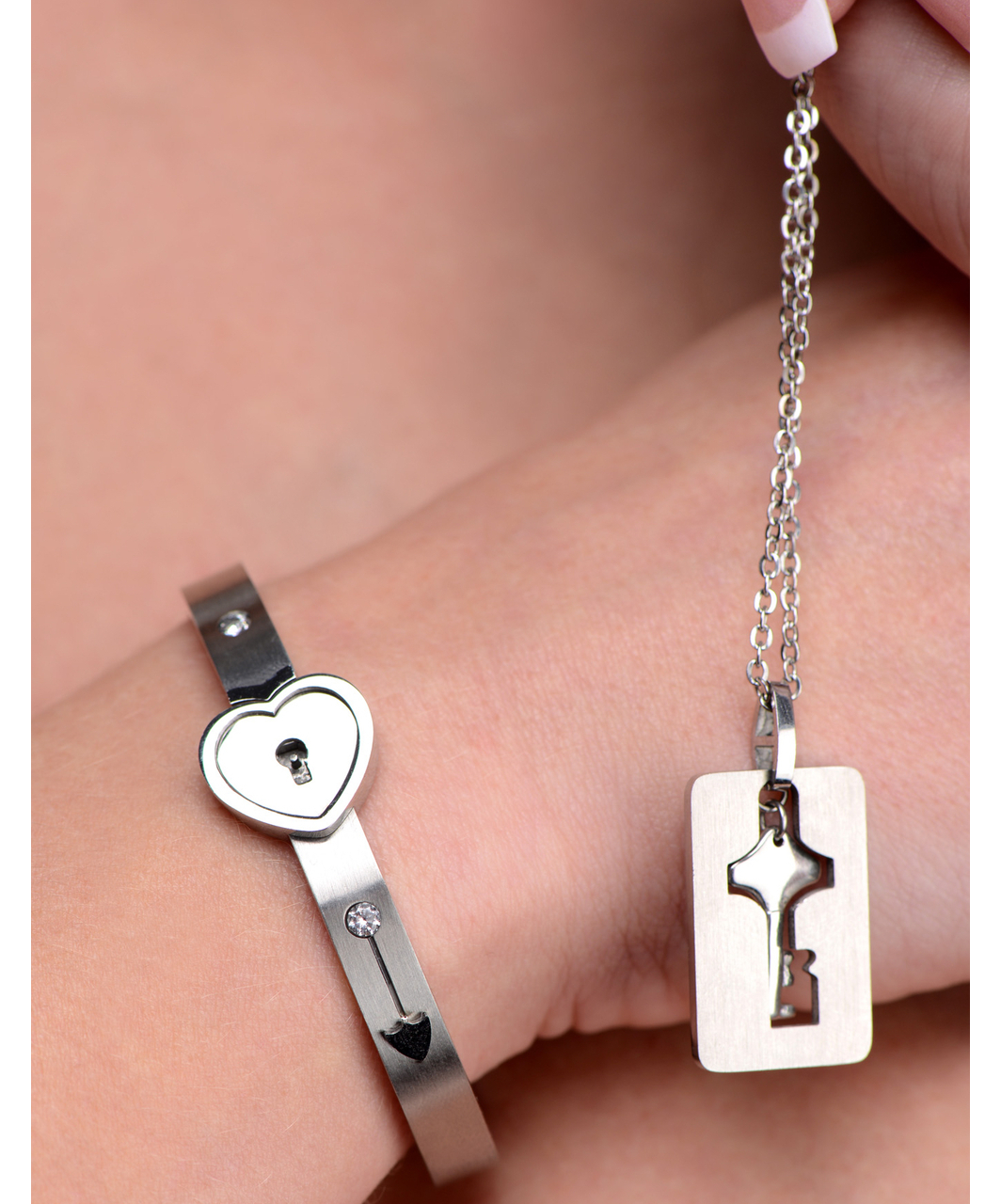 Master Series Cuffed Locking Bracelet and Key Necklace