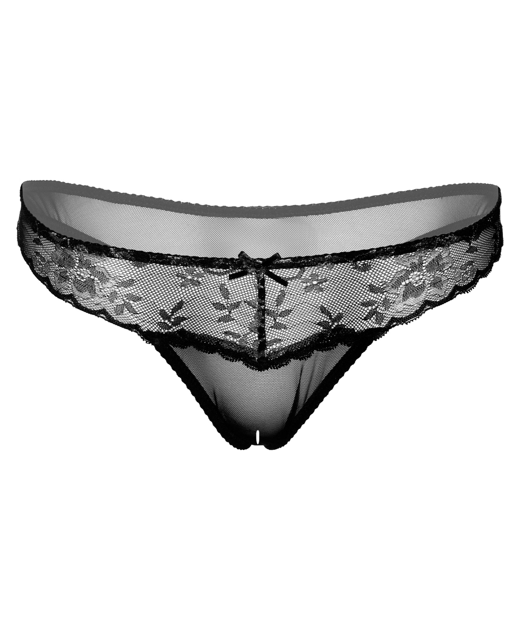 Daring Intimates black lace & mesh crotchless string