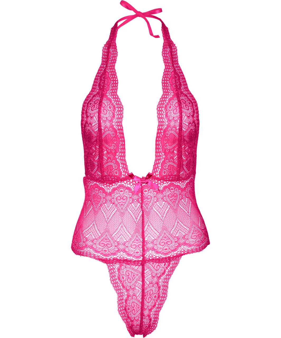 Daring Intimates pink open back lace bodysuit