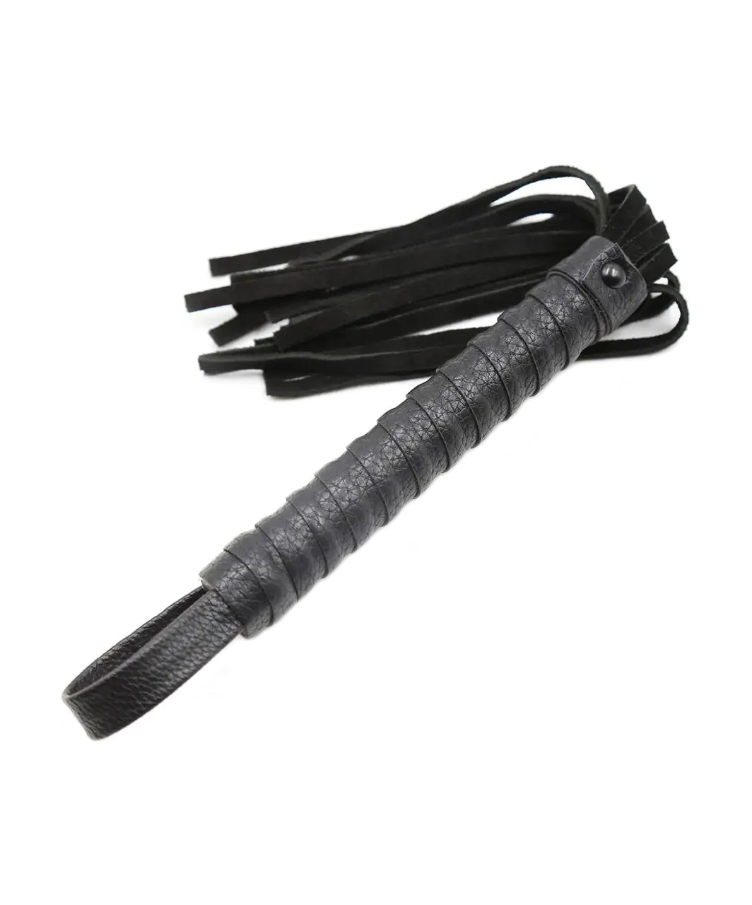 Darkness black faux suede flogger