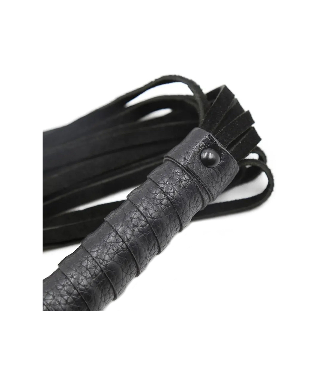 Darkness black faux suede flogger