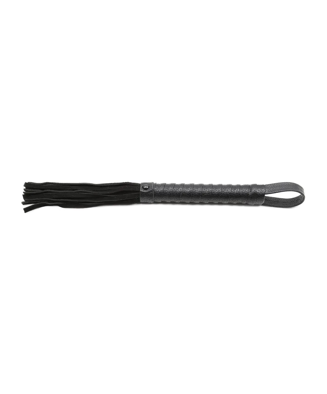 Darkness black faux suede flogger