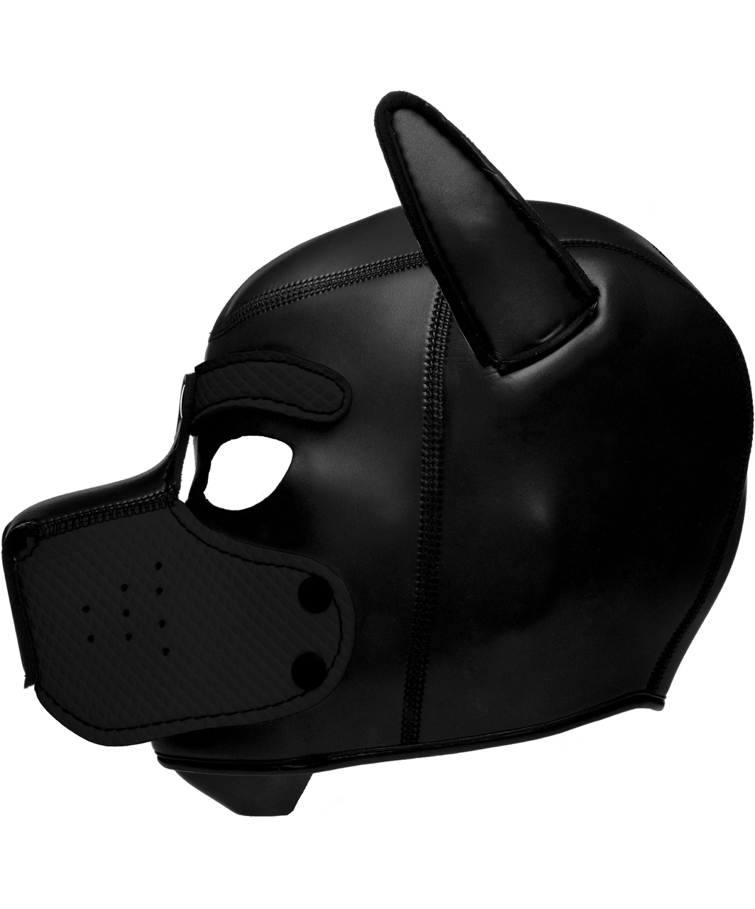 Darkness melna neoprēna suņa maska ar uzpurni