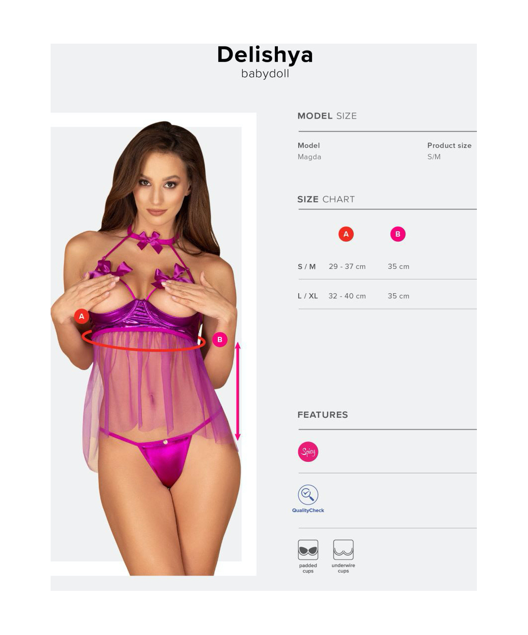 Obsessive purple sheer mesh babydoll