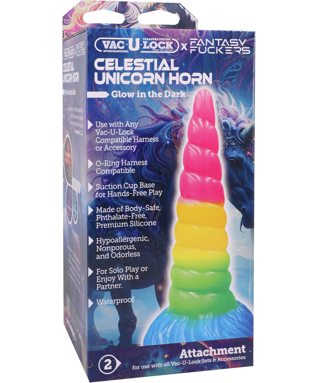 Doc Johnson Fantasy Fuckers Celestial Unicorn Vac-U-Lock dildo silikonowe