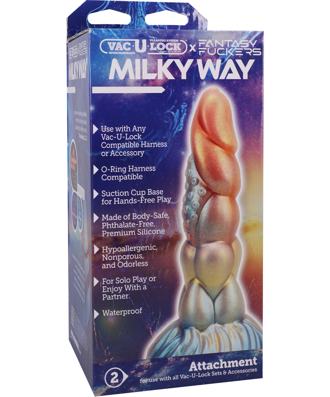 Doc Johnson Fantasy Fuckers Milky Way Vac-U-Lock silikoninis dildo