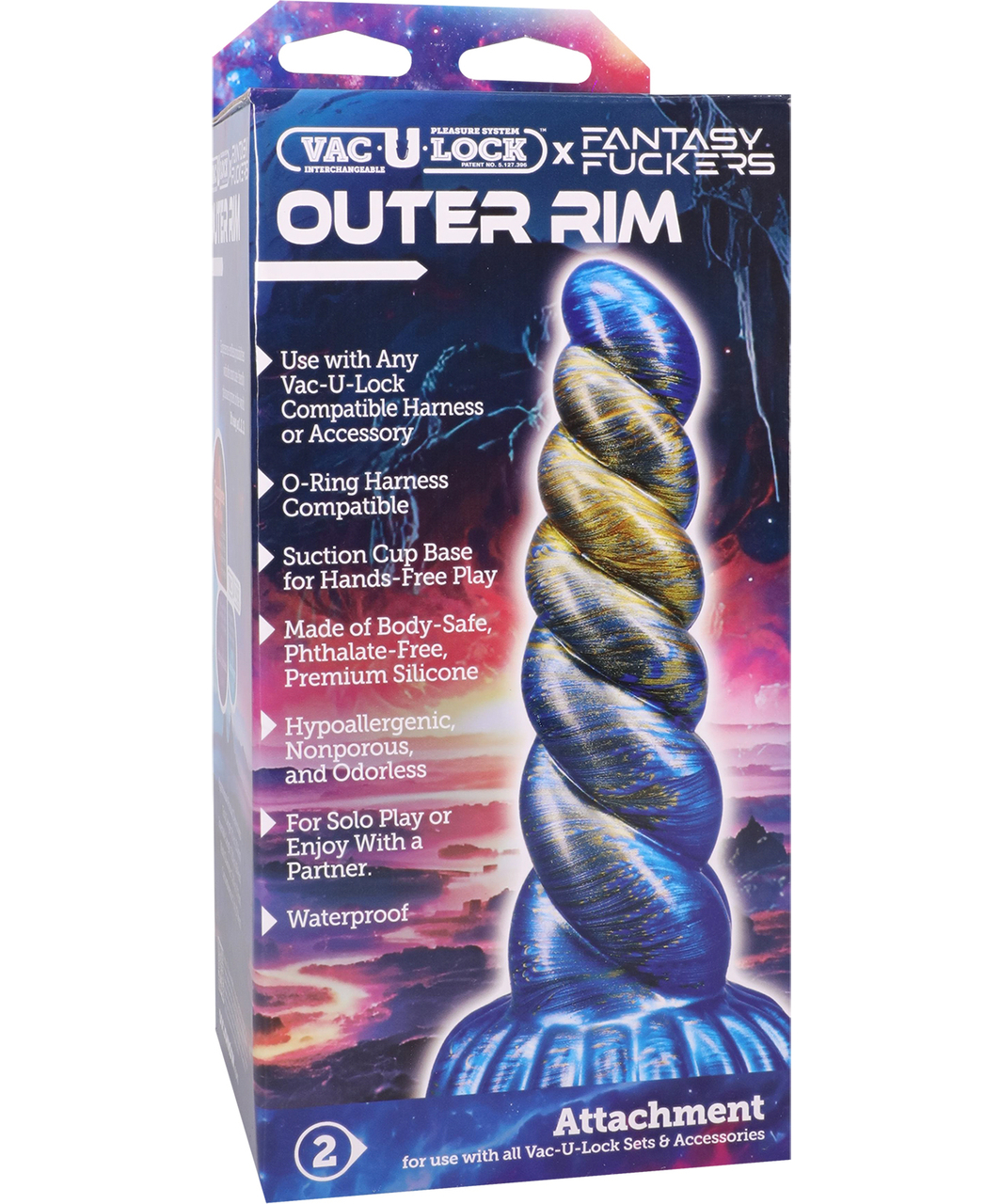 Doc Johnson Fantasy Fuckers Outer Rim Vac-U-Lock silikoninis dildo