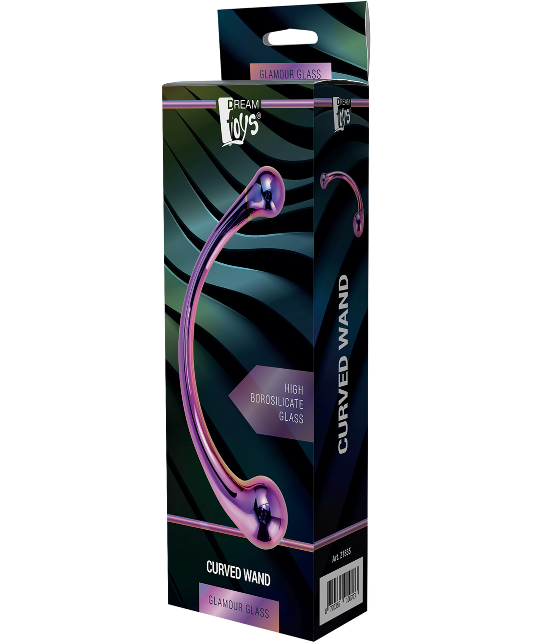 Dreamtoys Glamour Glass Curved Wand klaasist dildo