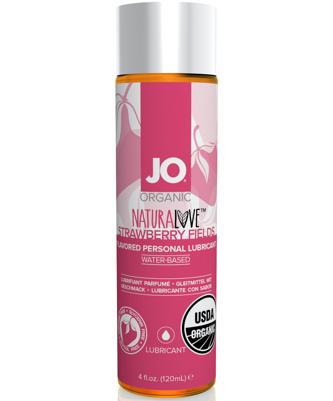 JO Organic NaturaLove braškių skonio lubrikantas  (120 ml)