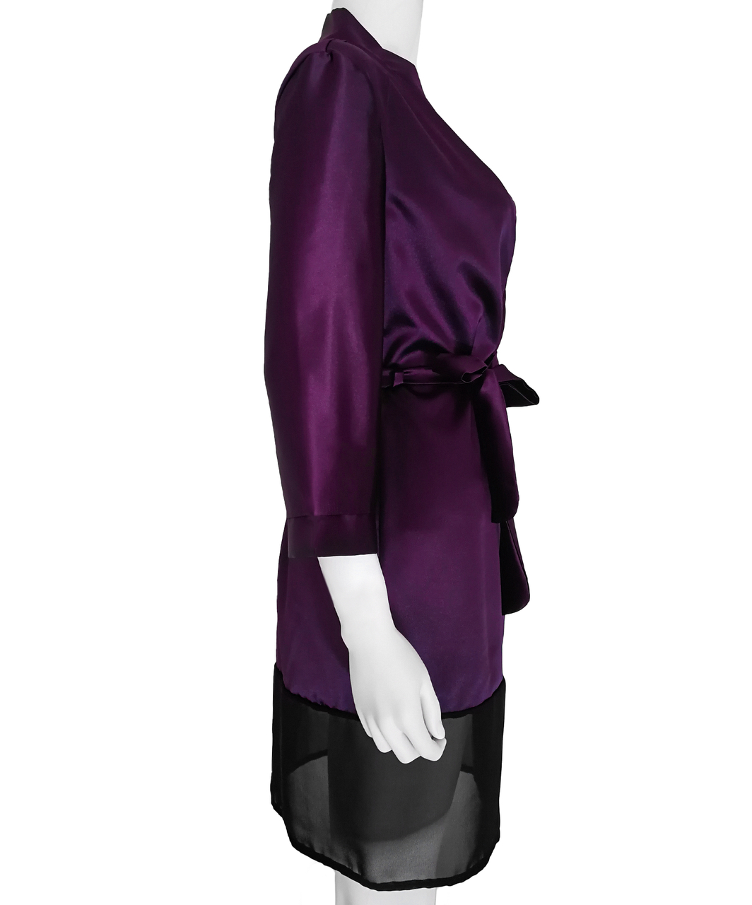 SexyStyle фиолетовый халат с черным подолом