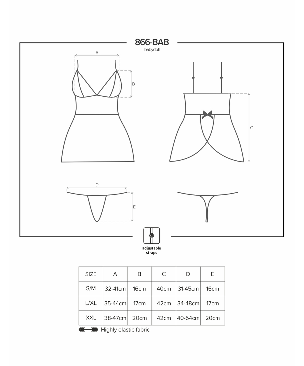 Obsessive must läbipaistev babydoll-kleit tumesinise ülaosaga