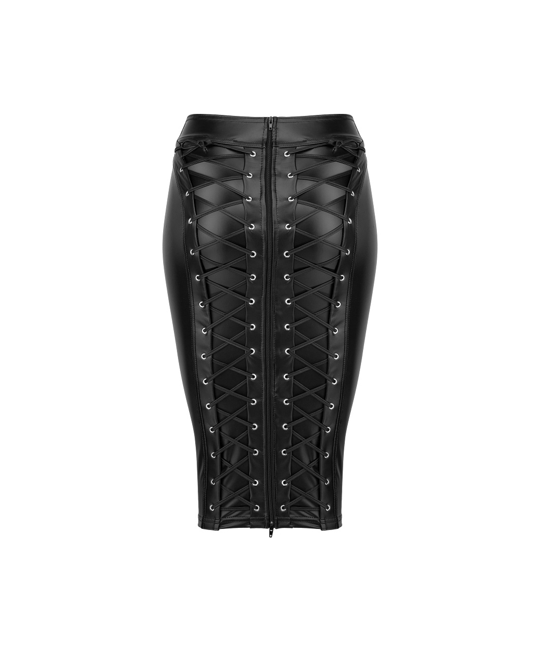 Noir Handmade black matte look pencil skirt