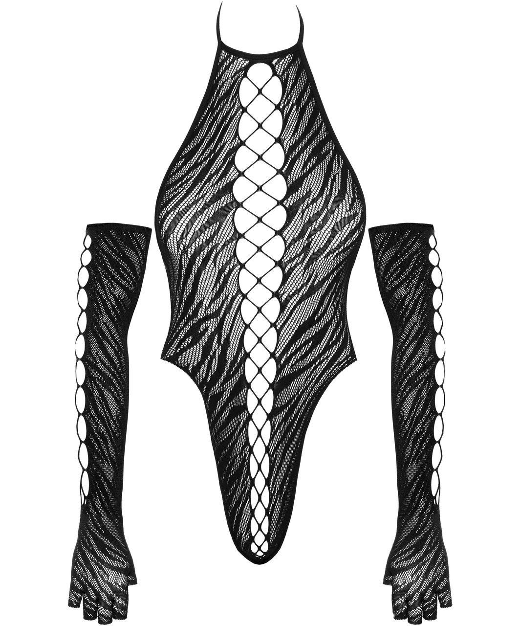 Fantasy by Cottelli musta verkkobody ja käsineet