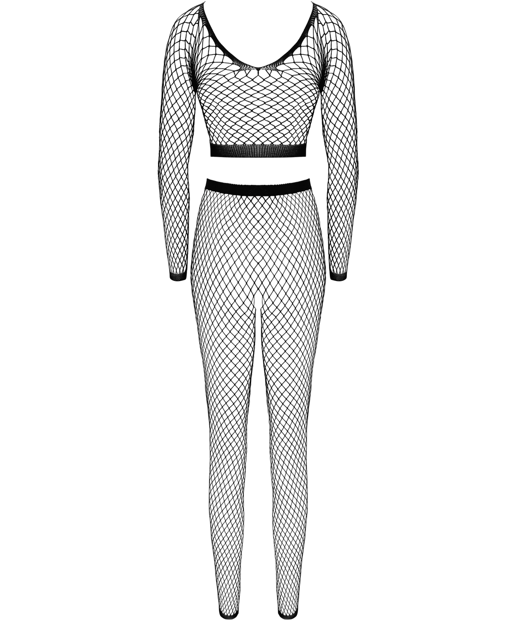 Fantasy by Cottelli musta verkko lyhyt toppi ja sukkahousut