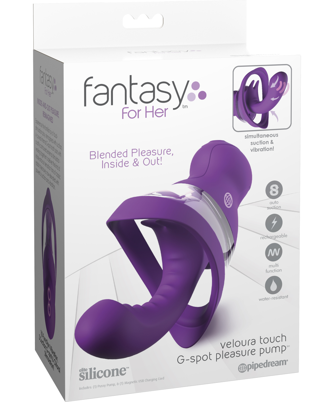 Fantasy For Her Veloura Touch vakuumstimulators ar vibratoru