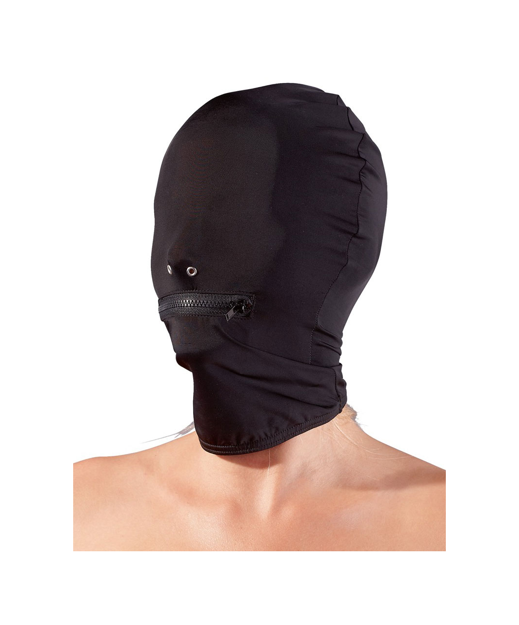Fetish Collection melna auduma maska ar atvērumiem