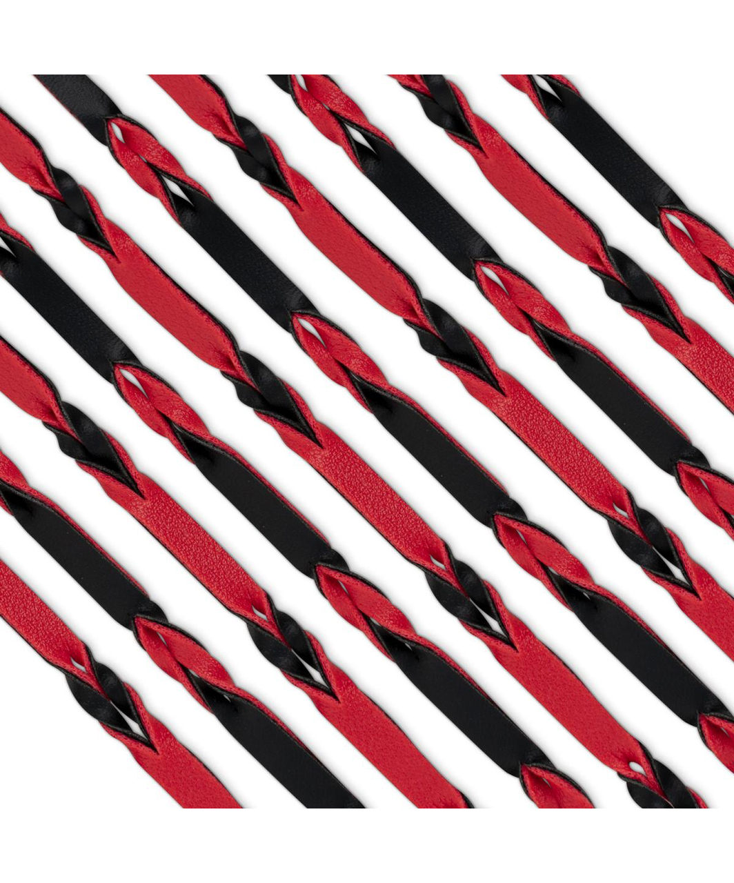 Fetish Collection Red and Black Leatherette Flogger