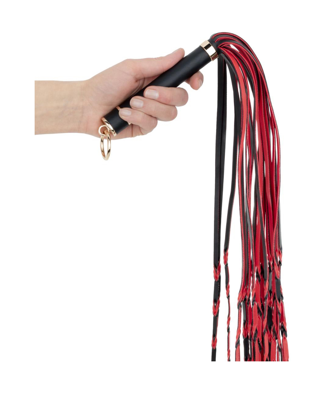 Fetish Collection Red and Black Leatherette Flogger