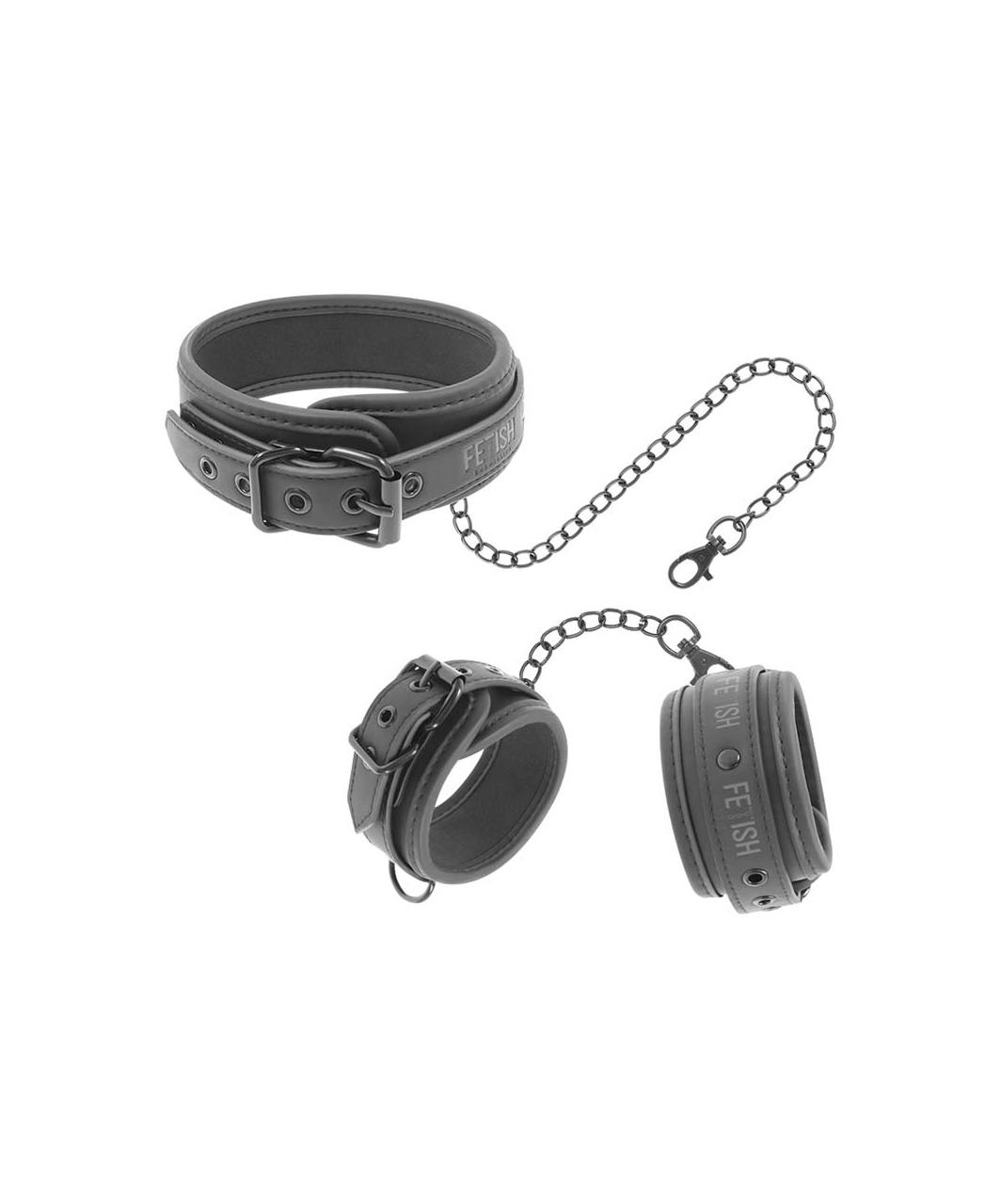 Darkness Fetish Submissive collar and wrist cuffs