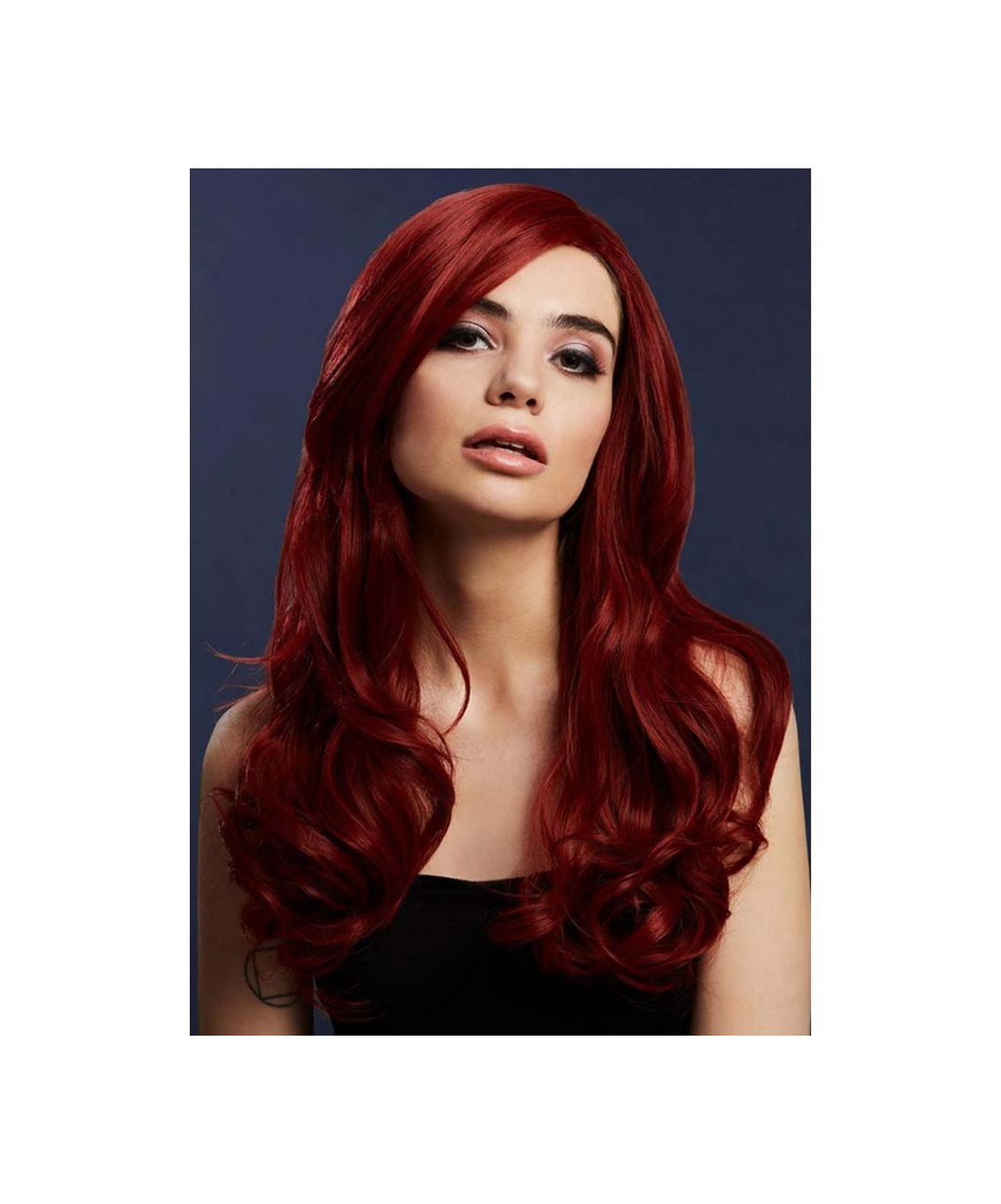 Fever Khloe ryškiai raudonas ilgas banguotų plaukų perukas