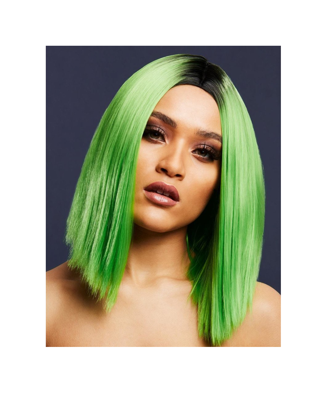 Fever Kylie bright green/black ombre short straight wig