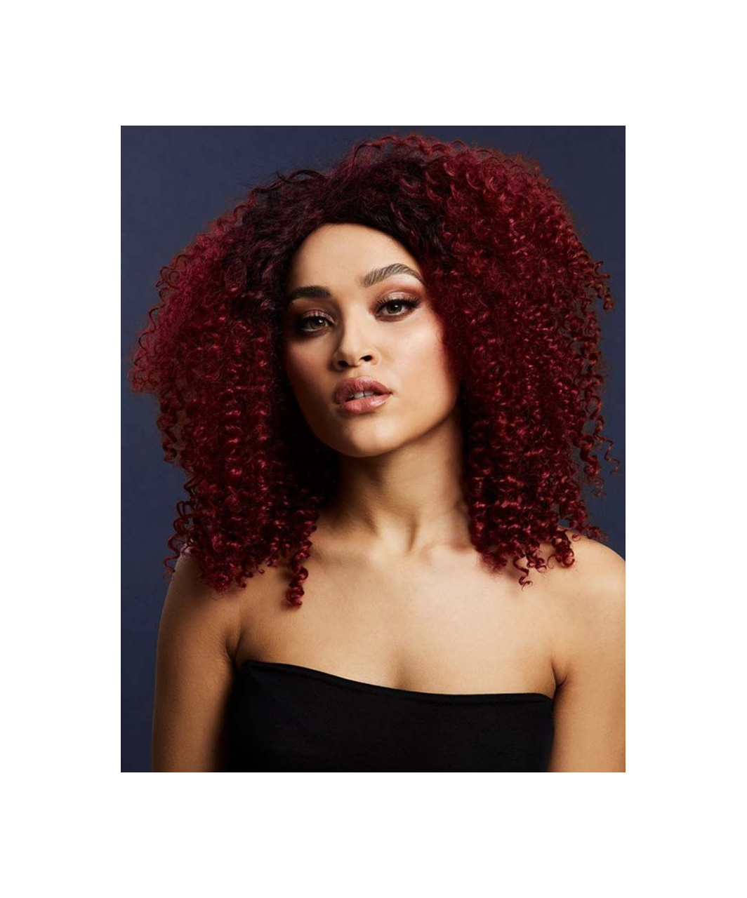 Fever Lizzo Plum Short Wig with Curls
