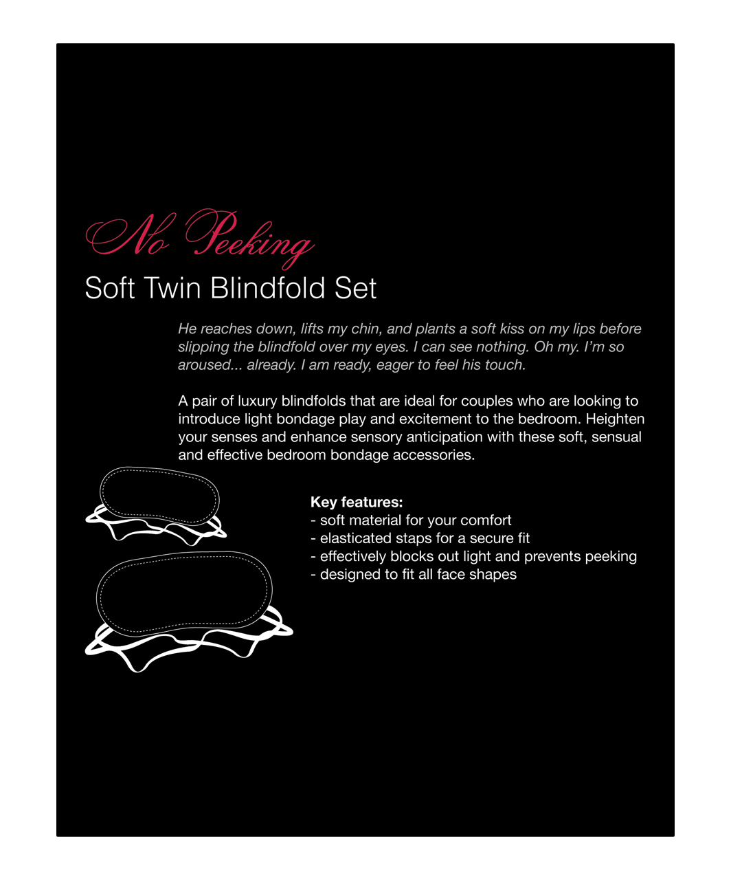 Fifty Shades of Grey No Peeking Soft Twin Blindfold komplekt